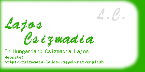 lajos csizmadia business card